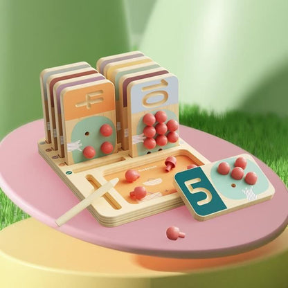 Fruit Tree Number Trainer - TOP BRIGHT - Wooden Boards - Fruits to Pick - Writing