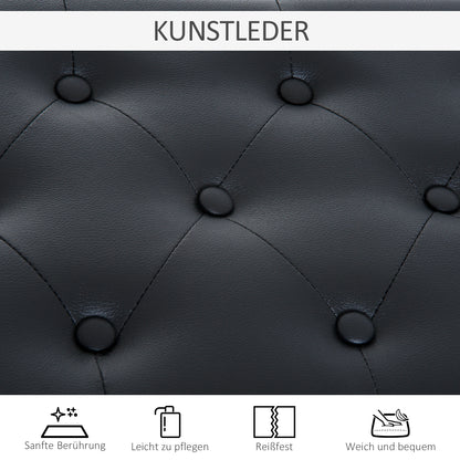 HOMCOM Klavierhocker, Klavierbank mit Verstecktem Stauraum, Klavierstuhl mit Kunstleder Kissen, Pianobank, Massivholz Keyboardbank für Piano, Keyboard, 76 x 36 x 50 cm, Schwarz