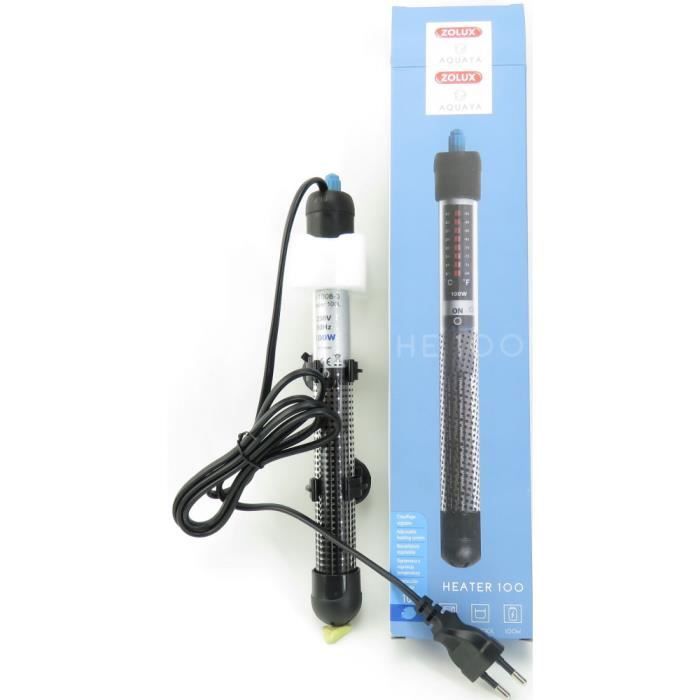 Heater - Zolux - For aquarium - Adjustable temperature up to 34°C - 100W