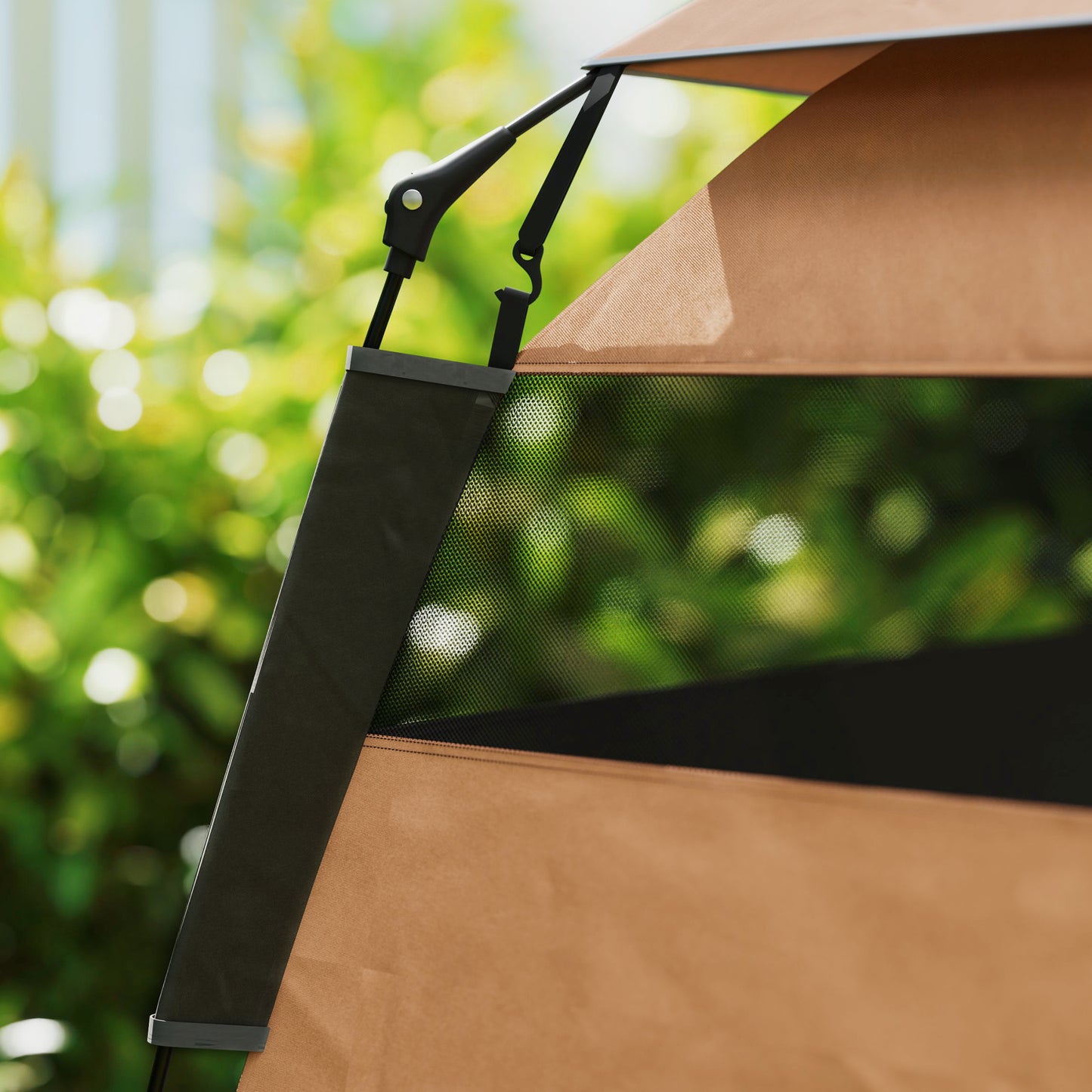 PawHut Haustierzelt, Hundezelt, klappbar, wetterbeständig, Hundehütte, für große Hunde, Dunkelbraun