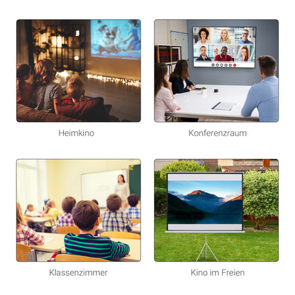 HOMCOM Projektionsleinwand im 4:3-Format, Kinoleinwand, Präsentationsfläche für Zuhause oder Büro, Weiß