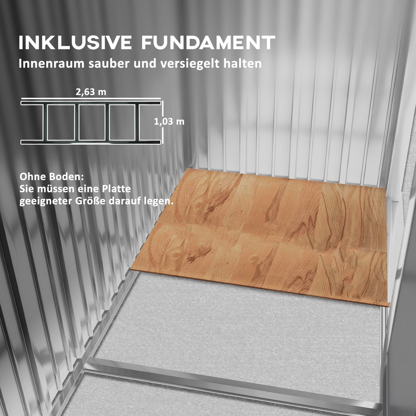 Outsunny Geräteschuppen mit Schiebetüren 2,77 x 1,95 x 1,92 m Metall Kohlegrau