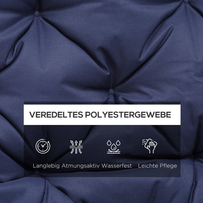 Outsunny Sitzpolster für Bänke, Bankpolster mit Befestigungsbändern, für bis zu 3 Personen, Schaumstoff-Füllung, Sitzpolste