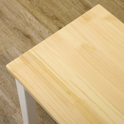 HOMCOM Sitzbank Holzbank 2er-Sitzbank, Massivholz, lackiert, Natur+ Weiß