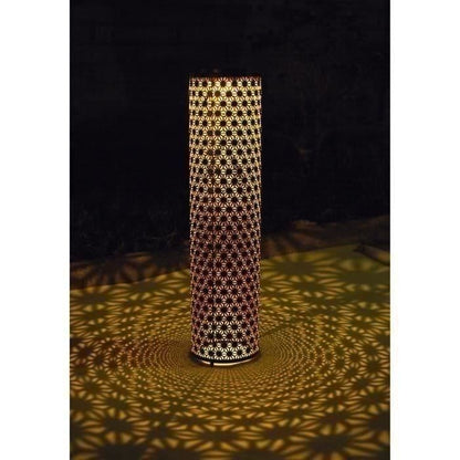 Solar lamp - GARDEN ID Column - Gold-Black Ø20 H60 cm - 6 to 8 hours of light - On/off button - Durable LI-ION battery.