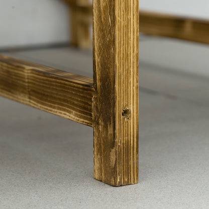 Outsunny Pflanzentreppe, Blumentreppe, Blumenregal, Pflanzregal, Blumenständer, 3 Stufen, Tannenholz, 100 x 80 x 78cm