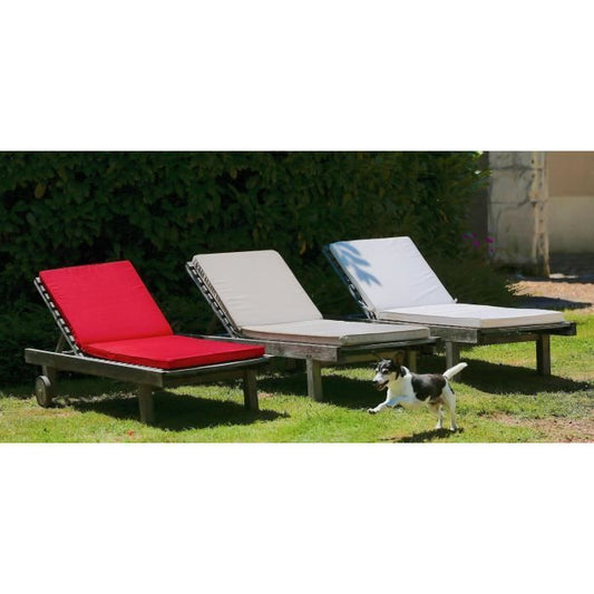 PRIVATE GARDEN MONTE CARLO sunbathing cushion - 185 x 55 x 6 cm - Slate gray
