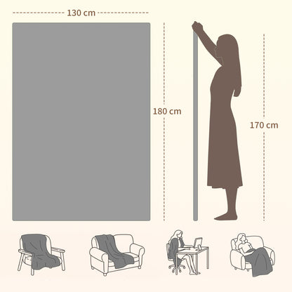 HOMCOM Heizdecke 180 x 130 cm Elektrische Wärmedecke mit 10 Heizstufen, 10 Stunden Timer Überhitzungsschutz LED Anzeige