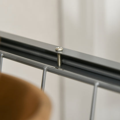 HOMCOM Küchenwagen Rollwagen mit 4 Ebenen Küchenregal mit Metallkörben, Allzweckwagen auf Rollen, Aufbewahrungswagen für Küche Bad Büro Wohnzimmer Silber