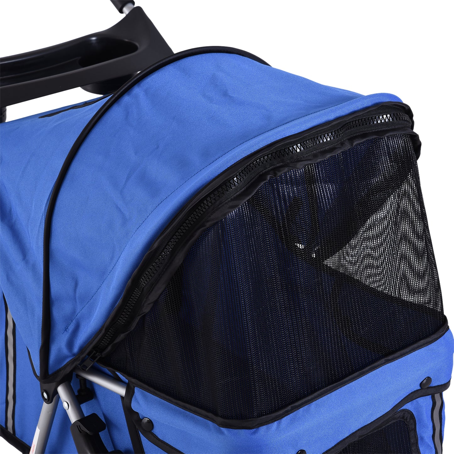 PawHut Hundewagen bis 10kg klappbar verstellbares Vordach 2 Becherhalter Bodenkorb Blau