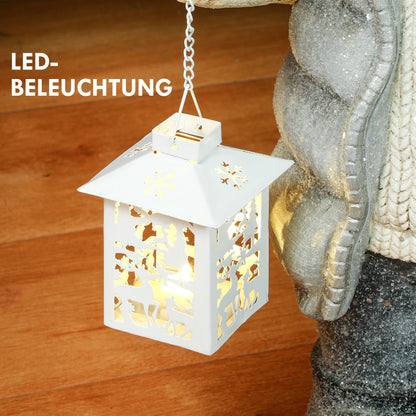HOMCOM Weihnachtsdeko, Rentier mit Laterne, LED, batteriebetrieben, 25,5 x 19,5 x 52 cm