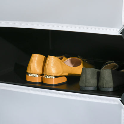 HOMCOM Modulares Regalsystem für 6 Paar Schuhe, 49 cm x 36,5 cm x 108 cm, Schwarz