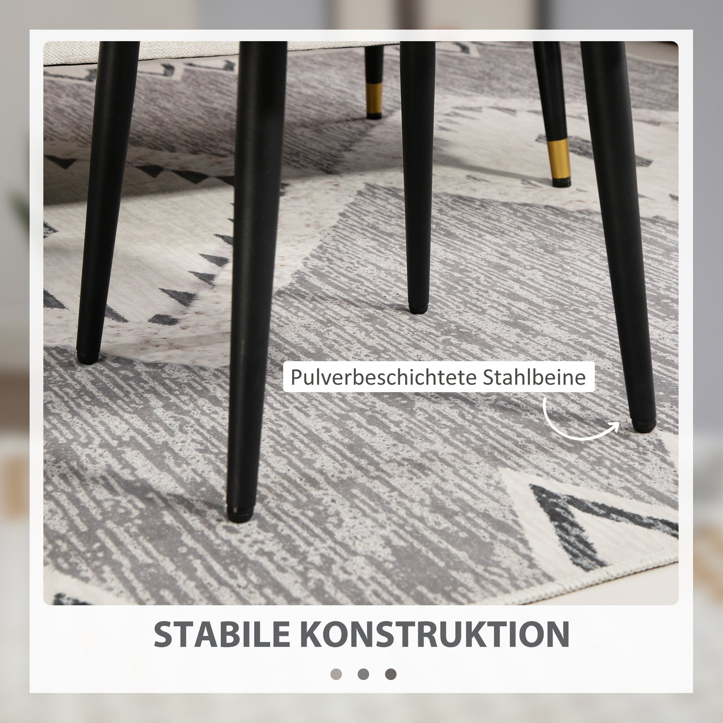 HOMCOM Hocker, Fußstütze, gepolsterter Sitz, Kaschmir-Optik, Stahlbeine, 42 x 42 x 44 cm, Hellgrau