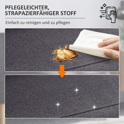 HOMCOM 2-Sitzer Sofa, weiche Polsterung, pflegeleichter Bezug, bis 150 kg, 117 x 56,5 x 77 cm, Dunkelgrau
