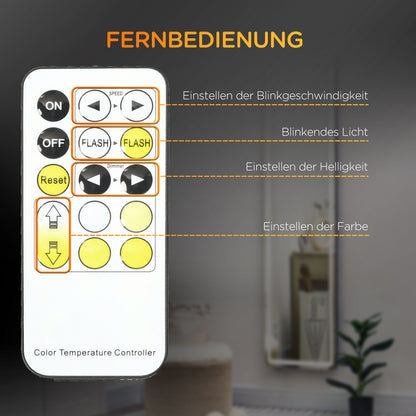 HOMCOM 2 in 1 Standspiegel mit LED-Licht, freistehend, Aluminium, einstellbares Licht, 40 cm x 37 cm x 157,5 cm