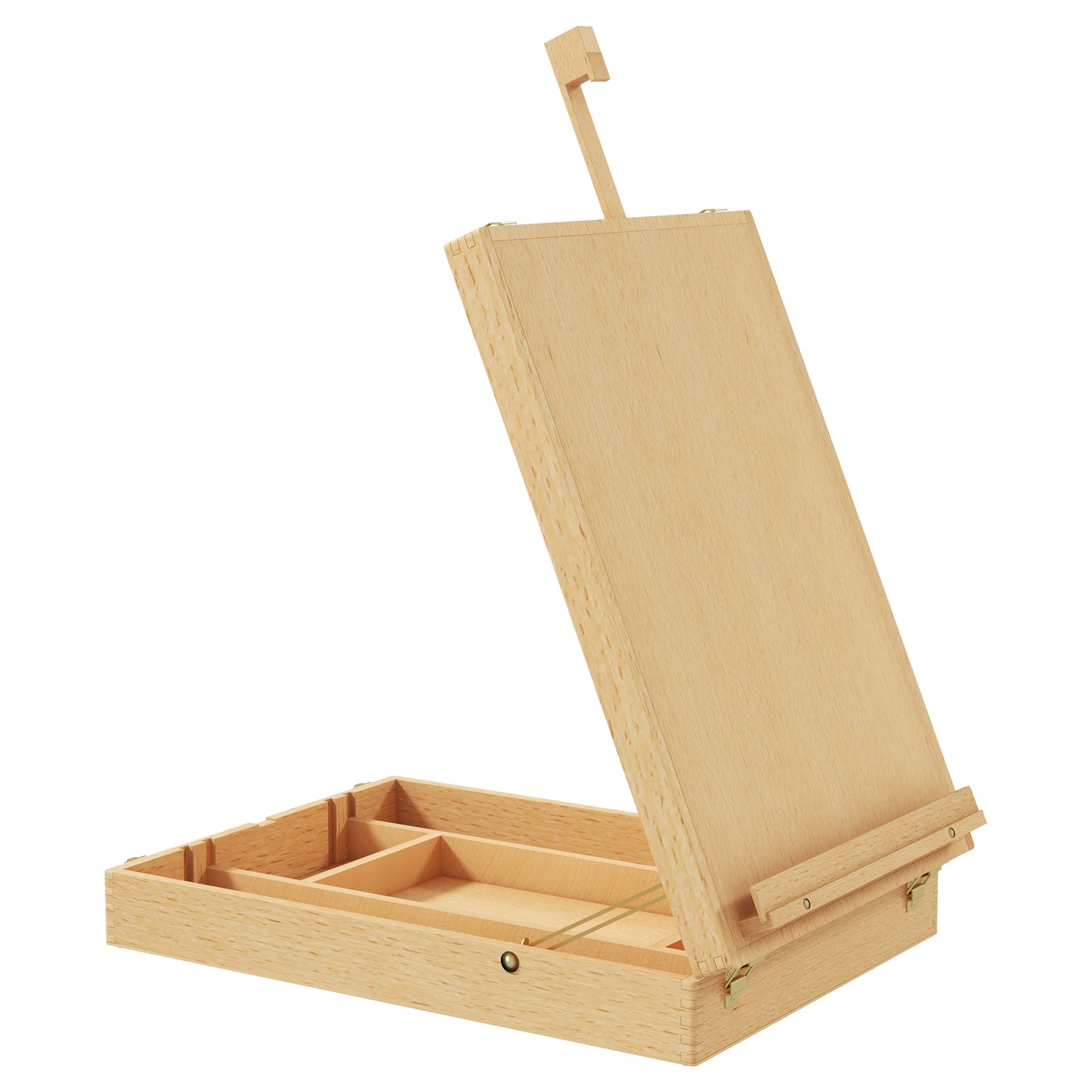 HOMCOM Tischstaffelei Tischstaffelei-Box, Buchenholz, klappbar, 27cm x 41,5cm x 74,5cm, Natur