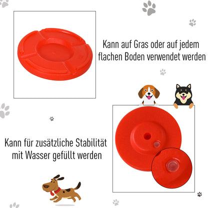PawHut Agility Set Hunde 3-teiliges Agility-Ausrüstung für Hundetraining Steckhürdenset mit 6 Slalomstangen höhenverstellbar Hürden Sprungreifen Tragetasche Agilityset für Spiele Training