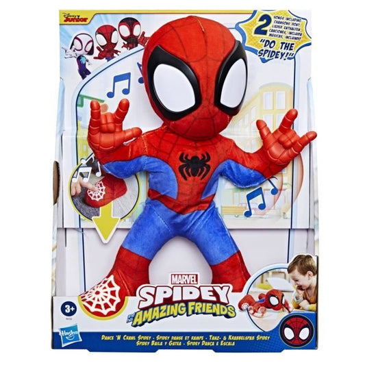Spidey dances and crawls, interactive plush with music and sounds, superhero toys from 3 years old, Spidey and his Extraor Friends