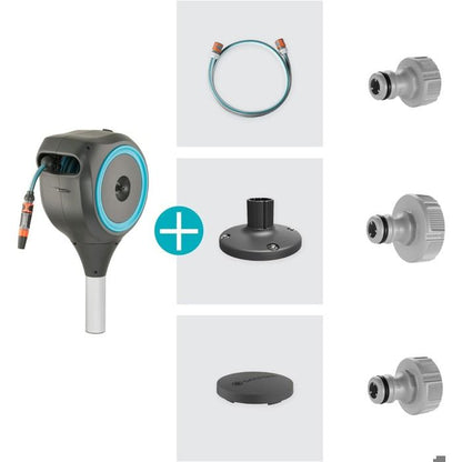 Automatic hose reel for terrace - GARDENA - RollUp S - Blue - Length 15 m - Hose 13 mm