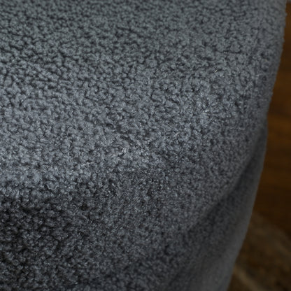 HOMCOM Hocker, rund, Teddyfleece, bis 120kg, Φ40x45H cm, Dunkelgrau