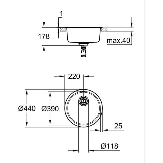 Kitchen sink - Stainless steel - Top-mounted - GROHE K200 - 31720SD0