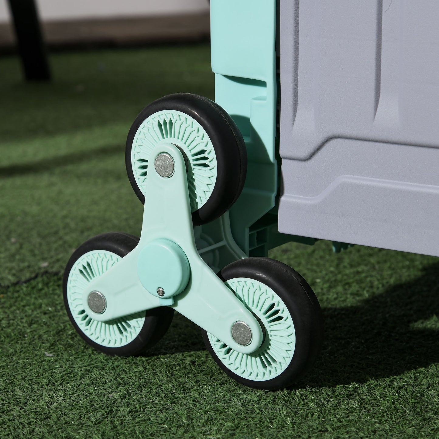 HOMCOM Einkaufswagen Einkaufstrolley, Treppensteiger, klappbar, Teleskopgriff, bis max. 65 Kilo belastbar, Grün