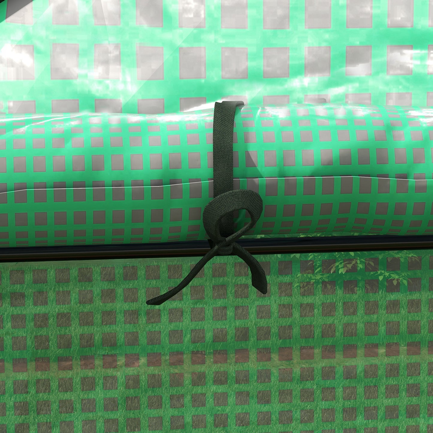 Outsunny Ersatzfolie für Gewächshaus, Ersatzabdeckung mit UV-Schutz, Rolltür, Seitenfenster, 140 x 73 x 190 cm, Grün