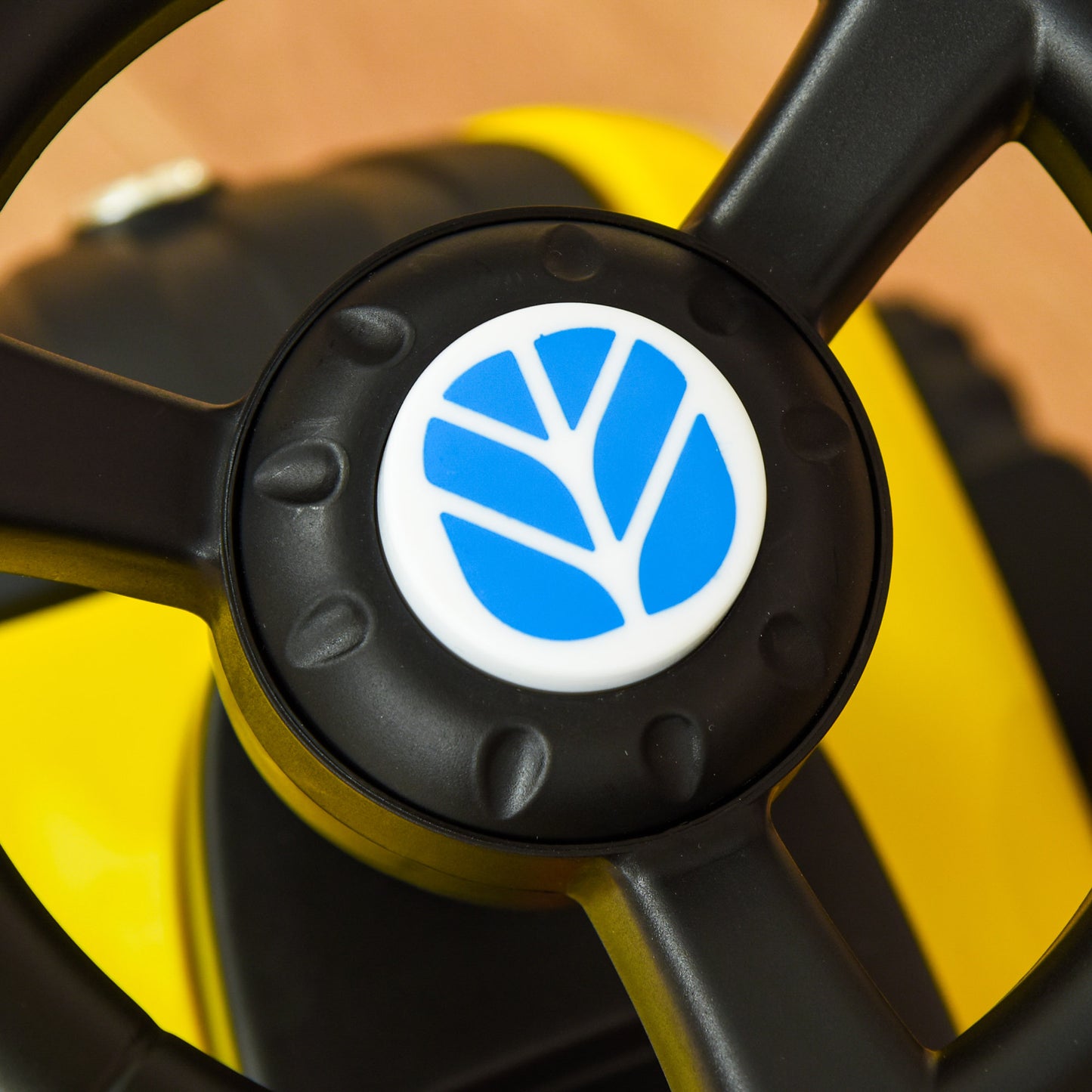 HOMCOM Rutsch-Traktor mit Anhänger, Hupe, Sandspielzeug, ab 1 Jahr, Kunststoff+Metall, gelb, 91 x 29 x 44cm