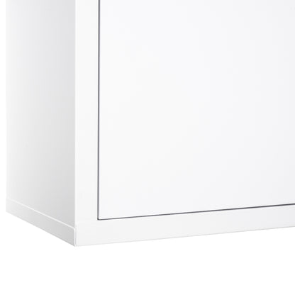 kleankin Medizinschrank Arzneischrank zur Medikamenten-Aufbewahrung, Abschließbar Medikamentenschrank Metall mit 3 Fächern Erste-Hilfe-Schrank, 40 x 18 x 60 cm, Weiß