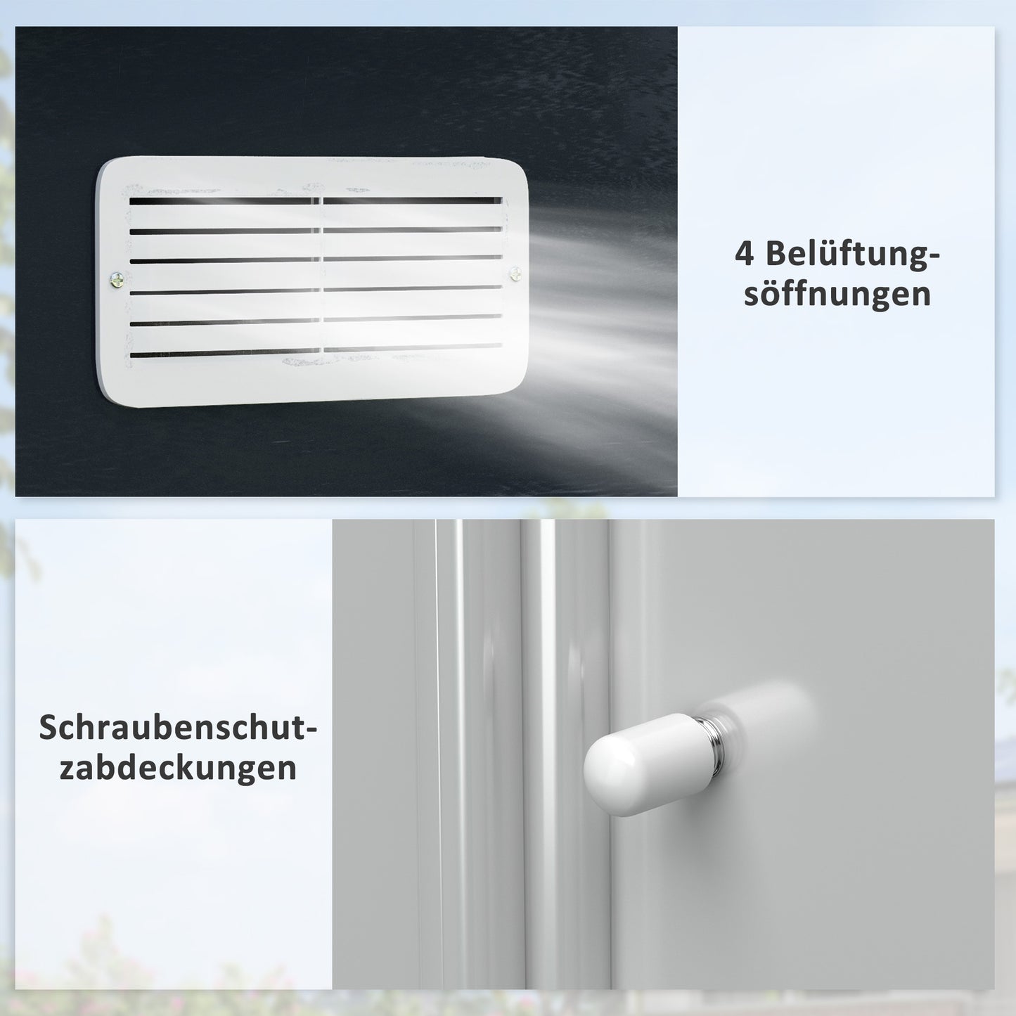 Outsunny Geräteschuppen mit Schiebetüren 2,77 x 1,95 x 1,92 m Metall Kohlegrau