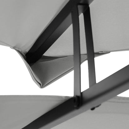 Outsunny Ersatzdach für Metallpavillon 3x4m wasserabweisend Pavillondach mit Doppeldach, Ersatzbezug für Gartenpavillon Partyzelt Gartenzelt Polyester Hellgrau