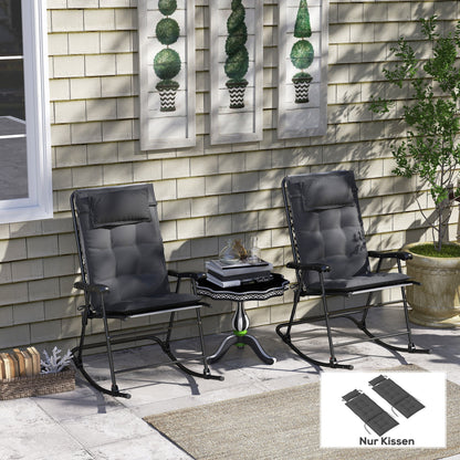 Outsunny 2er Set Auflage für Sonnenliege Wasserabweisend Liegenauflage für Gartenliege Polsterauflage 50x116x5 cm, Dunkelgrau