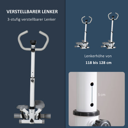 HOMCOM Stepper Heimtrainer für Zuhause mit LCD-Bildschirm einstellbare Geschwindigkeit Metall ABS 55 x 53 x 118-128 cm