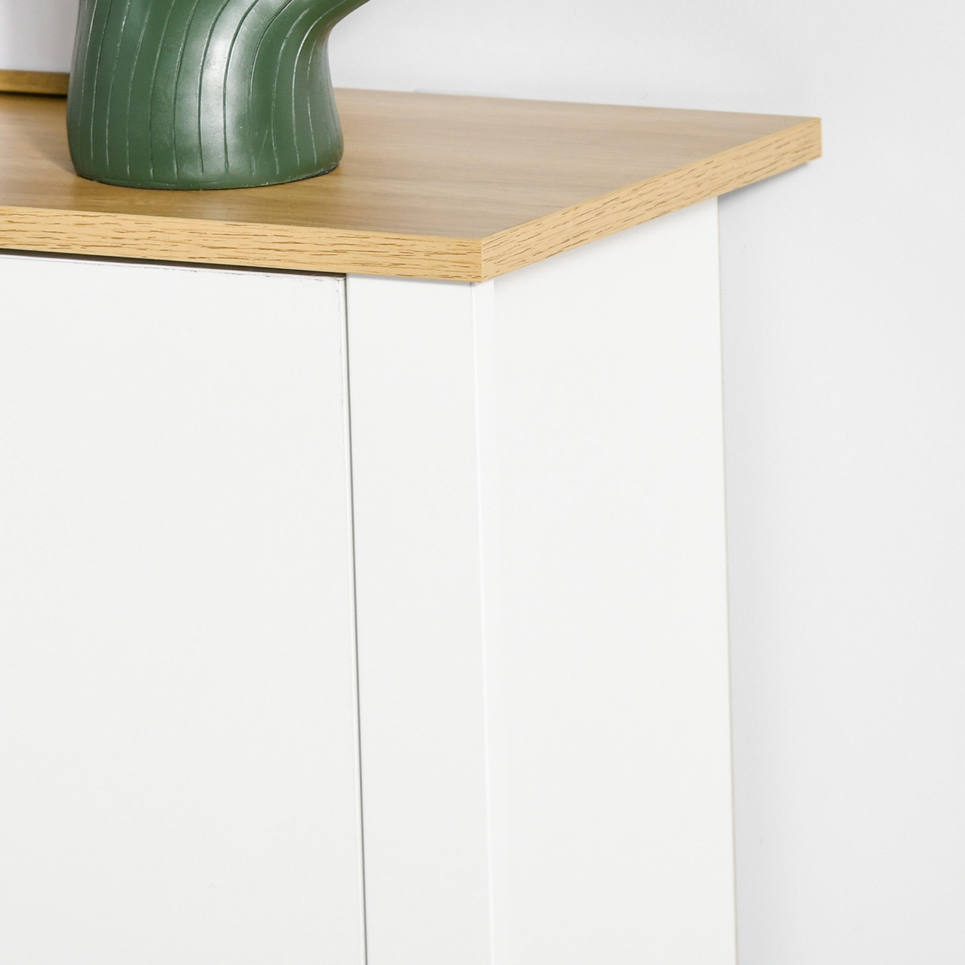 HOMCOM Schuhschrank Schruhregal Schuhaufbewahrung, 2 Fächer, 12 Paar Schuhe, 72 cm x 26 cm x 80 cm, Weiß + Braun