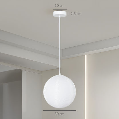 HOMCOM Mondlampe, 3D-Druck, App-Steuerung, Musik-kompatibel, verschiedene Licht-Modi, Weiß