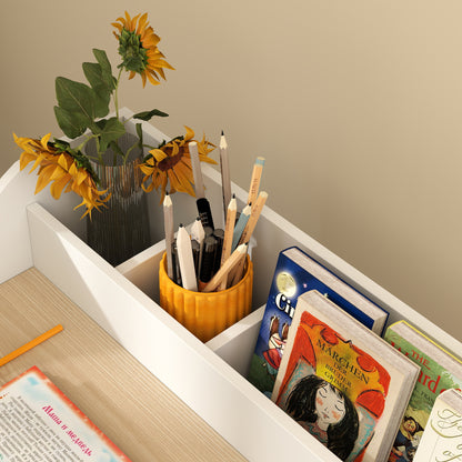 AIYAPLAY Kinder-Schreibtisch-Set mit Stauraum, offene Fächer, Stuhl, 3-8 Jahre, Holz