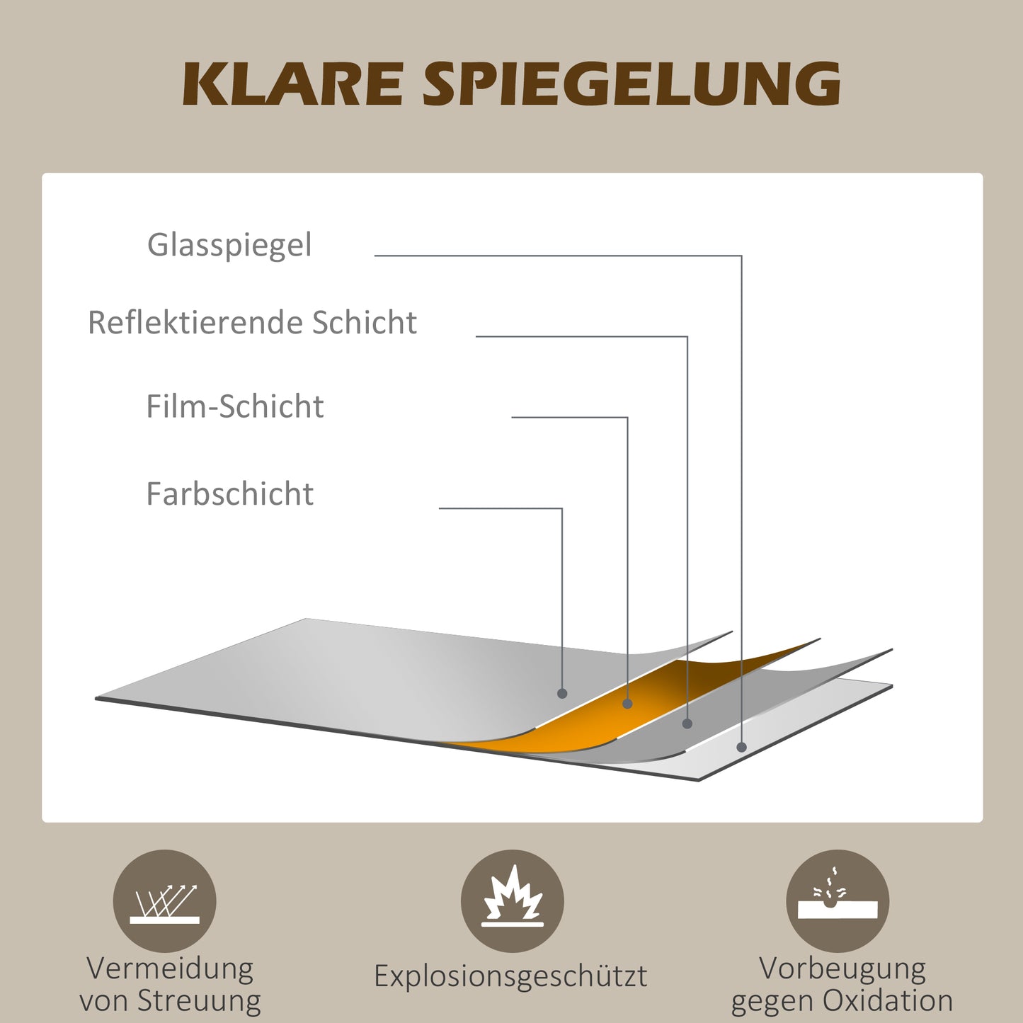 HOMCOM Dekospiegel großer Spiegel, Fensteroptik, Bogenförmig, inkl. Aufhängung. Schwarz + Spiegelglas