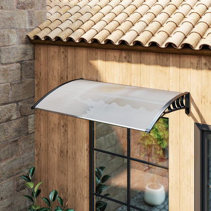 Outsunny Vordach Schutzdach, UV-Beständig, Wasserbeständig, 90x150x25cm , Weiß