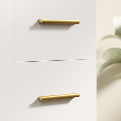 HOMCOM Badezimmer-Unterschrank, 3-stufiges Design, MDF, Spanplatte, Weiß