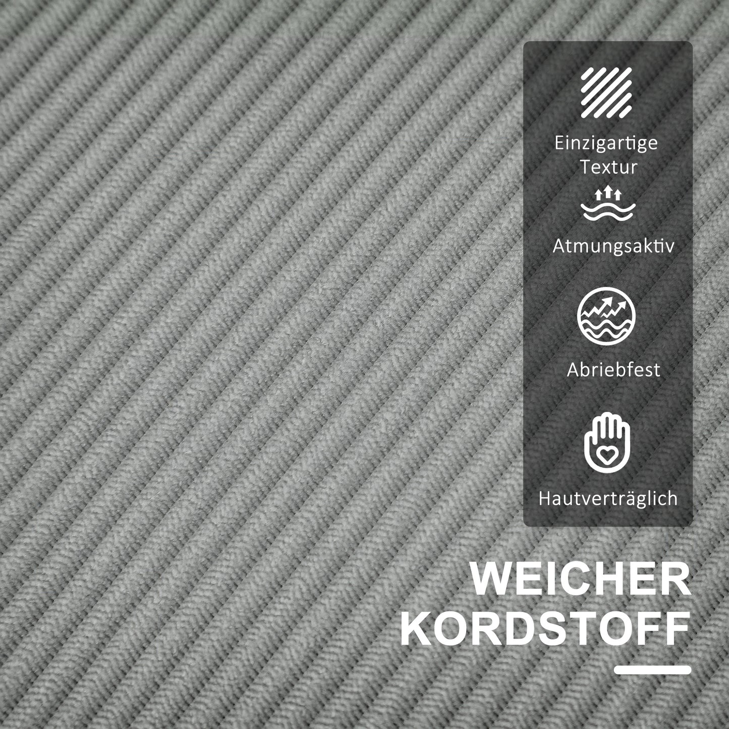 HOMCOM Zweisitzer-Sofa mit Stauraum und soliden Holzbeinen, für Wohnzimmer, Schlafzimmer, 117 x 63 x 79 cm, Hellgrau