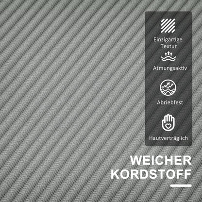 HOMCOM Zweisitzer-Sofa mit Stauraum und soliden Holzbeinen, für Wohnzimmer, Schlafzimmer, 117 x 63 x 79 cm, Hellgrau