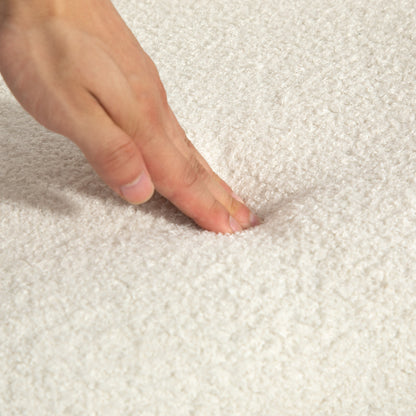 HOMCOM Schaukelstuhl, Stoffbezug in Samtoptik, Ergonomische Rückenlehne, 120 kg Belastbarkeit, 65B x 90T x 98H cm, Cremeweiß