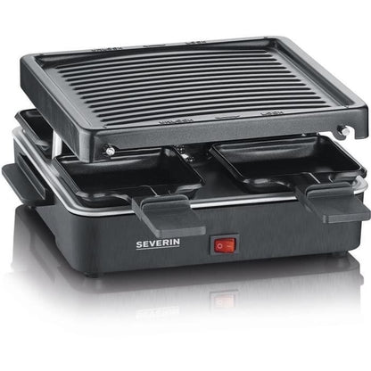 SEVERIN Raclette Grill 4 people compact, easy to store, ideal for small households, cooking surface 21 x 21cm, RG 2370