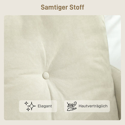 HOMCOM 2-Sitzer-Sofa mit Schaumstoff-Polsterung und Stoffbezug, für Wohnzimmer, Schlafzimmer, Metallrahmen, Cremeweiß