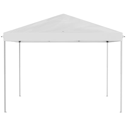 Outsunny Faltpavillon, Faltzelt mit Seitenwänden inkl. Tragetasche, Gartenpavillon, Metall, Oxfordstoff, 3 x 3 m, Cremeweiß