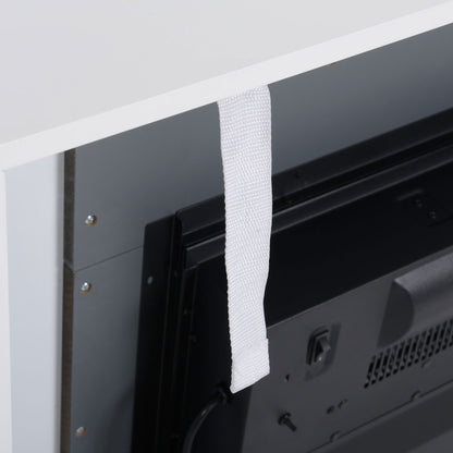 HOMCOM LED Elektrokamin Standkamin Kaminofen mit Flammeneffekt 1800/2000W Innenraumheizung mit Holzrahmen Dekokamin MDF Weiß 113 x 26,6 x 87,5 cm