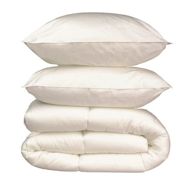 Microfiber bed linen pack - 1 hot duvet 220x240 cm + 2 pillows 60x60 cm white