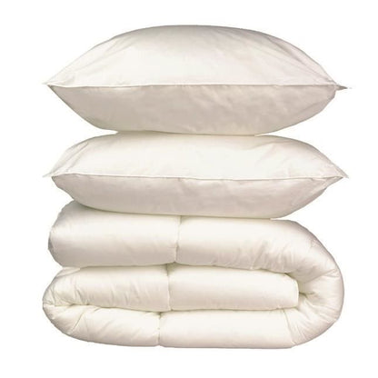 Microfiber bed linen pack - 1 hot duvet 220x240 cm + 2 pillows 60x60 cm white