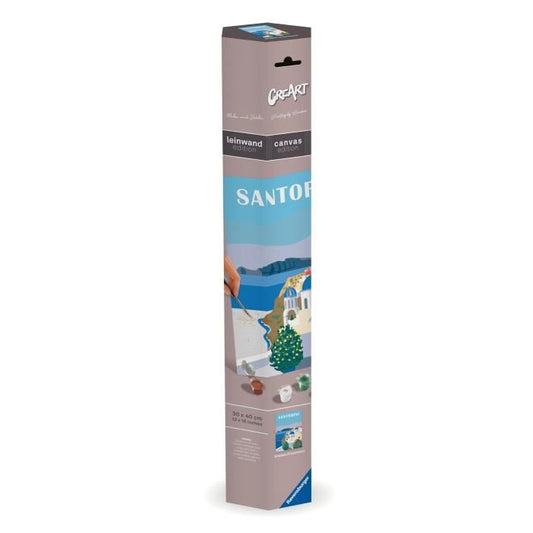 RavensburgerCreArt Canvas 30x40 cmSantoriniPaint by numbersAdultRelaxation and creative activityFrom 12 years old23906