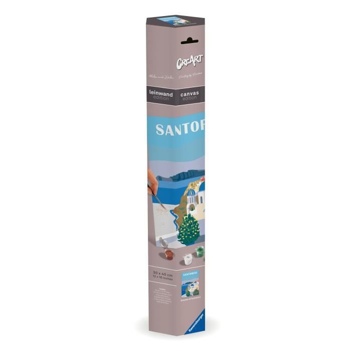 RavensburgerCreArt Canvas 30x40 cmSantoriniPaint by numbersAdultRelaxation and creative activityFrom 12 years old23906